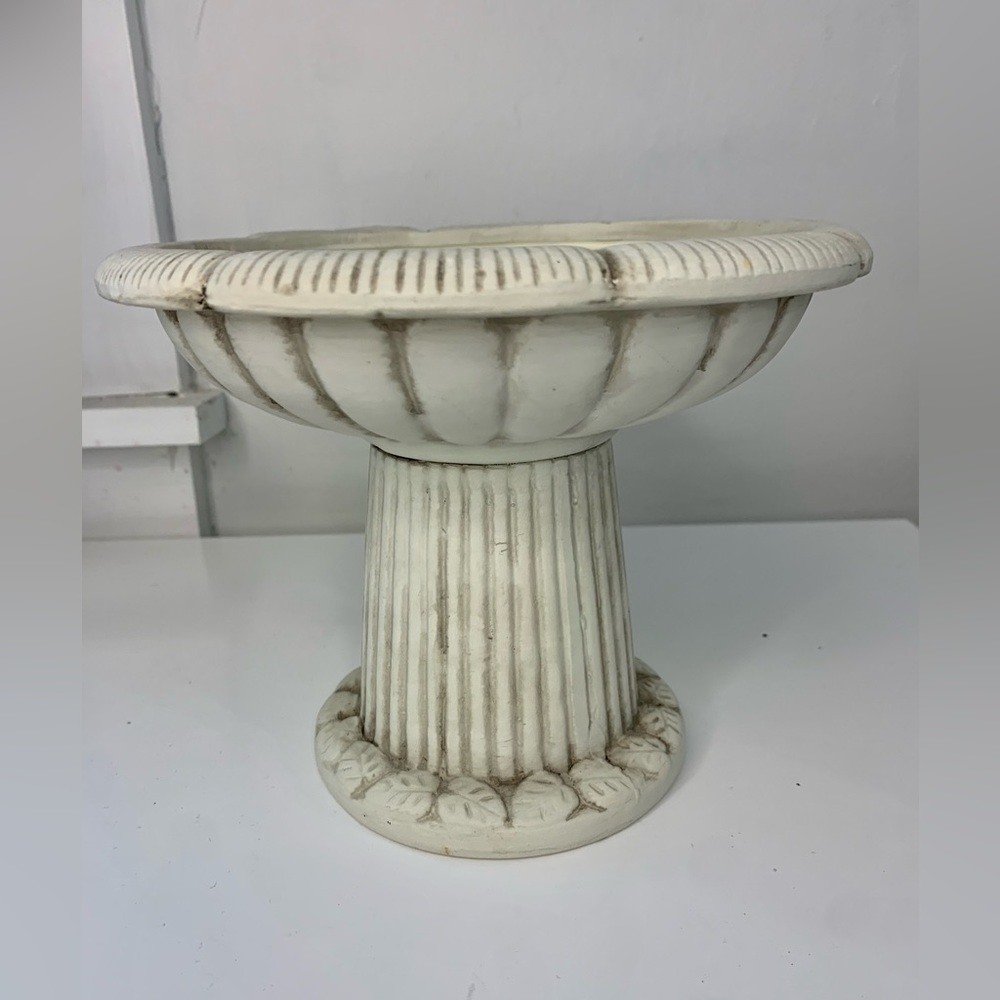 Small Bird Bath Plant Stand or Soap Dish Cottage Core Shabby Chic Home Decor